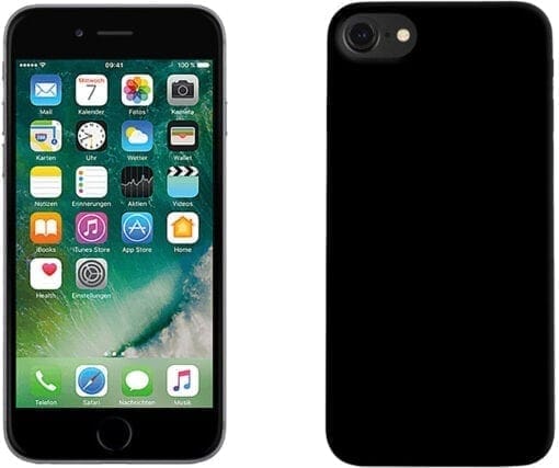 PEDEA Soft TPU Case (glatt) für iPhone 7/8/SE, mattschwarz