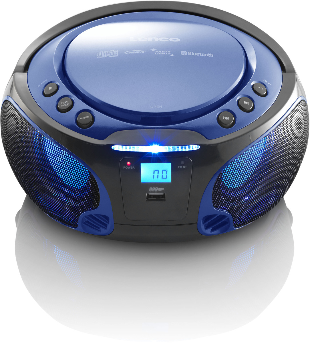 Lenco SCD-550BU CD-Radio mit MP3, - USB, Lichteffekte BT, best4you (Blau)