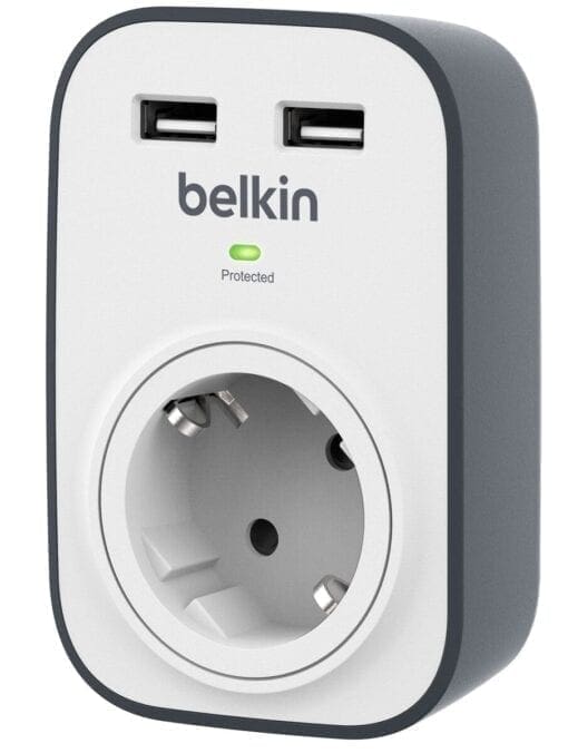 Belkin Surge Plus Überspannungsschutz, 1-Fach mit 2x USB, 2,4A