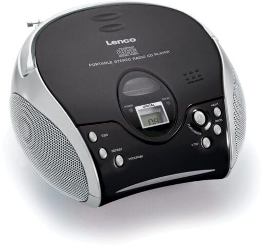 Lenco SCD-24 Stereo UKW-Radio mit CD-Player (Schwarz/Silber)