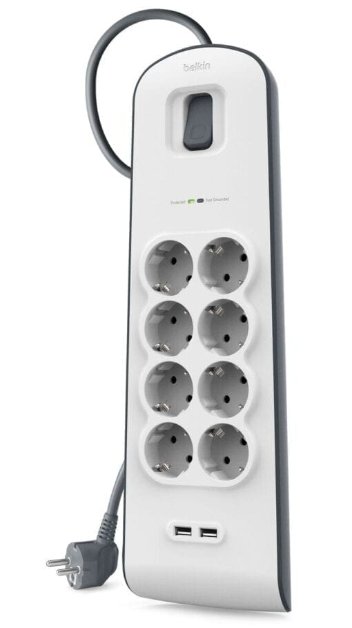 Belkin Surge Plus Überspannungsschutz, 8-Fach mit 2x USB, 2,4A