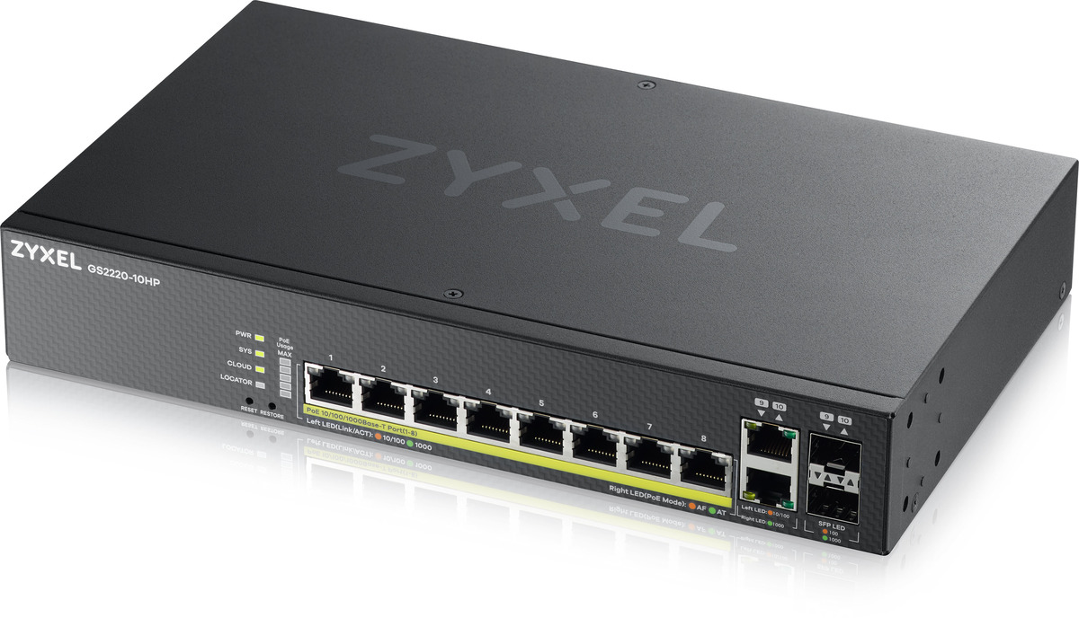 Zyxel GS2220-10HP 8 Port + 2x SFP/Rj45 PoE+ Switch – best4you