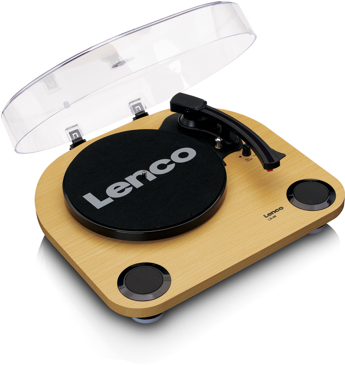 Lenco LS-40WD Plattenspieler mit int. Lautsprechern (Holz) - best4you