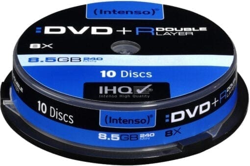 Intenso DVD+R 8,5GB 08x Speed Double Layer Cake Box 10