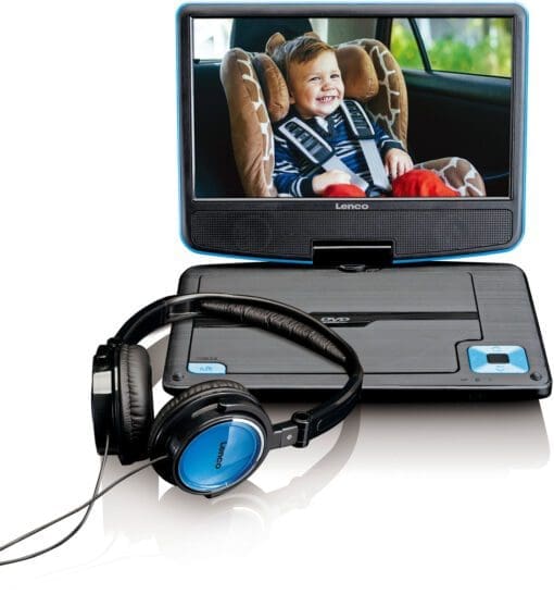 Lenco DVP-910 9" DVD-Player mit USB & KfZ-Halterung (Blau)