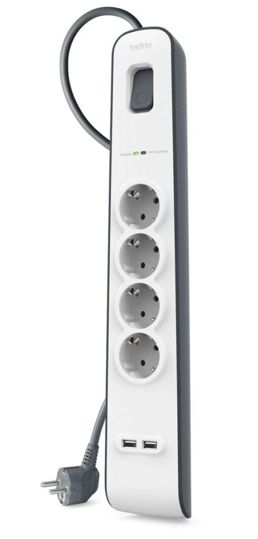 Belkin Surge Plus Überspannungsschutz, 4-Fach mit 2x USB, 2,4A