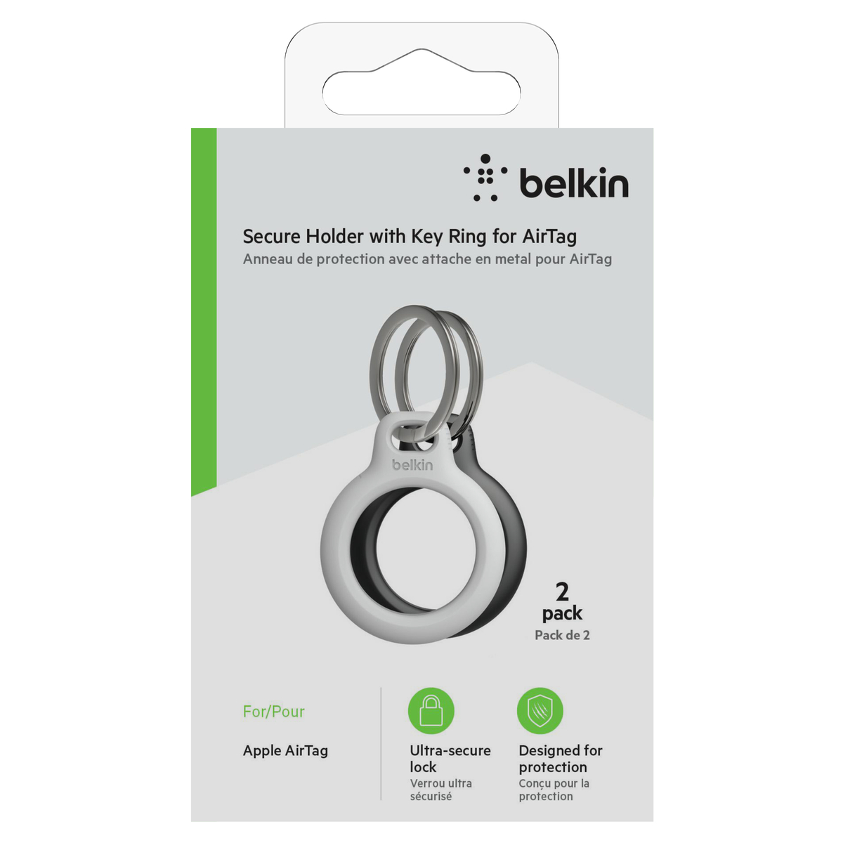 schwarz Apple best4you Belkin & Holder Secure - 2er-Pack weiß für AirTag,