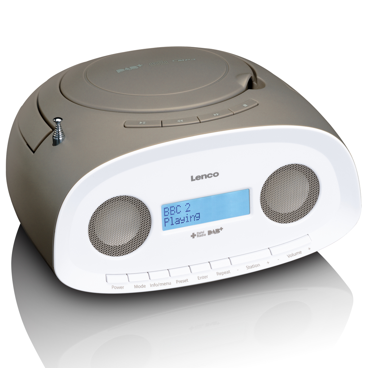Lenco DAB - Boombox CD Radio Player, best4you SCD-69TP Taupe