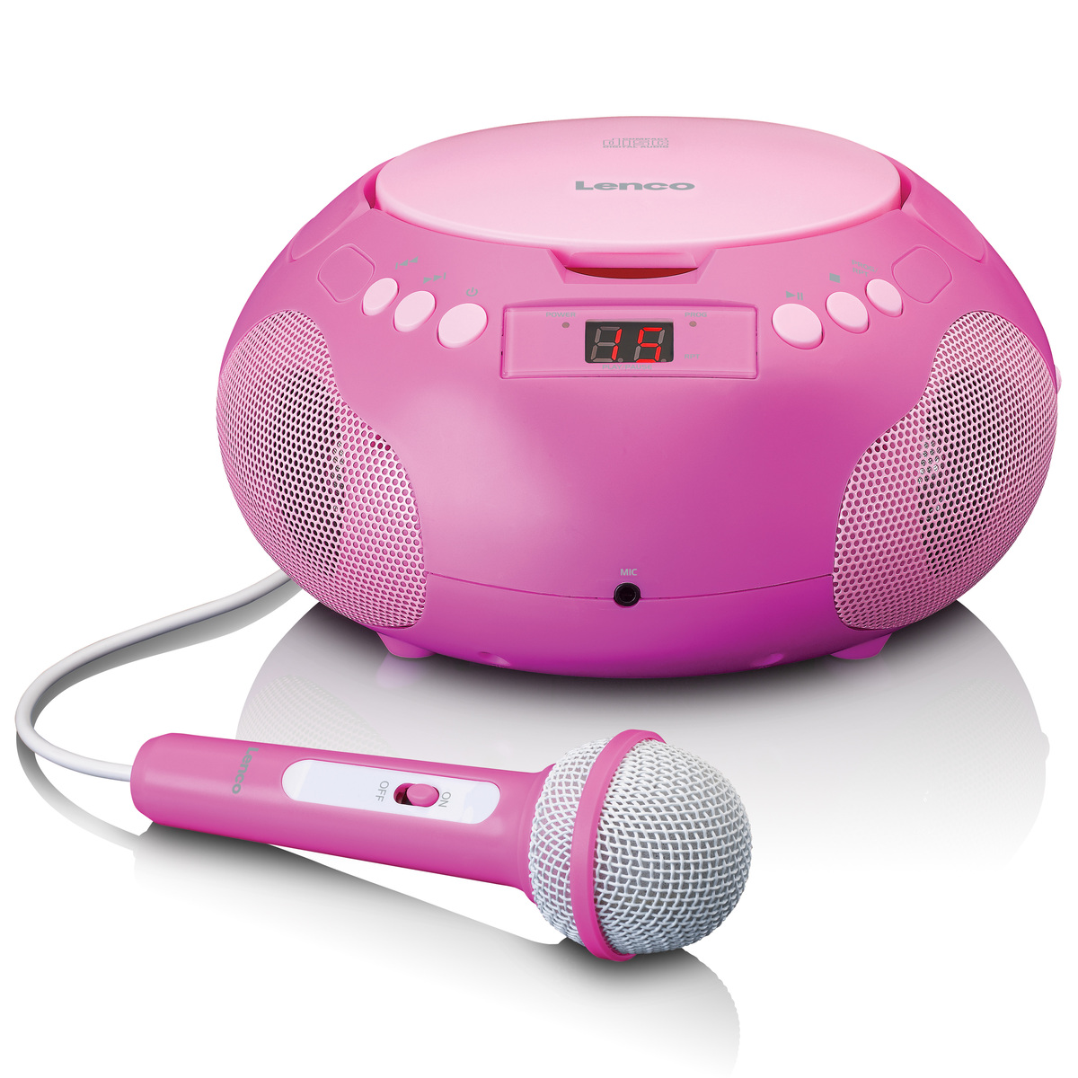 Lenco SCD-620PK Pink CD-Player Mikrofon, Kinder best4you Radio 