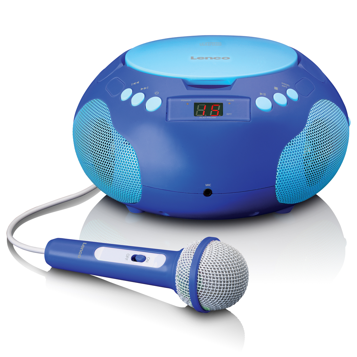 Lenco SCD-620BU Kinder CD-Player Radio Mikrofon, best4you Blau 