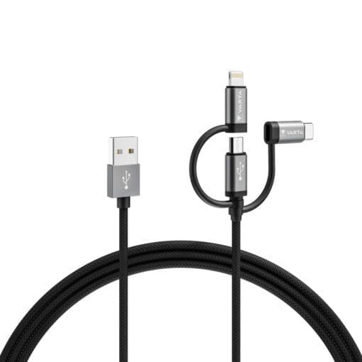 VARTA Speed Charge & Sync Cable Micro USB, Type C & Lightning