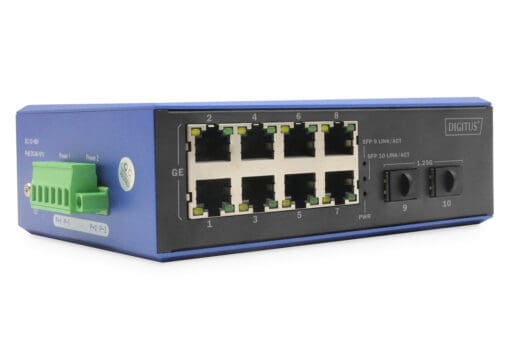 DIGITUS Industrial 8 + 2 -Port Gigabit  Ethernet PoE Switch