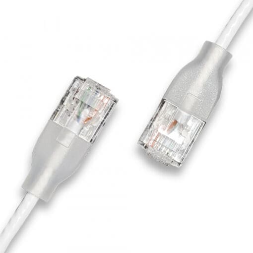 wantecWire eGlow Slim UTP Patchkabel CAT6a, weiss, L 1,50 m