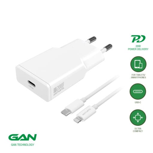 4smarts Set PDPlug Slim 20W GaN 1C + USB-C auf Lightning Kabel