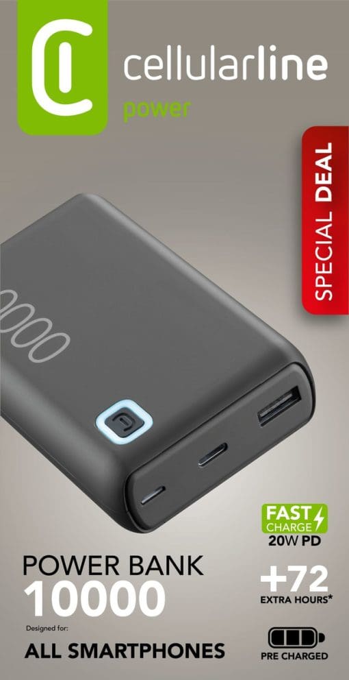 Cellularline Power Bank ESSENCE Turbo 10000 Black