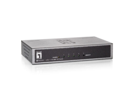 LevelOne FEU-0511 4 Port Fast Ethernet Switch + 1 MMF SC