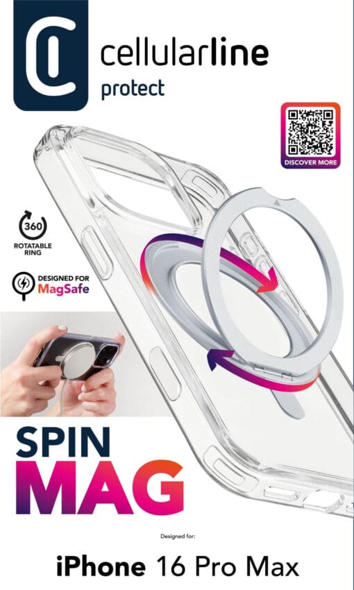 Cellularline SPIN MAG MagSafe Case iPhone 16 Pro Max Clear – Bild 8