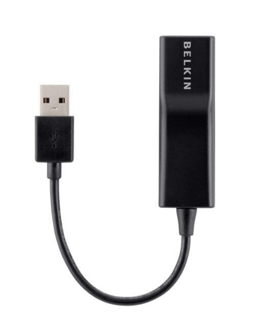 Belkin USB 2.0 auf Ethernet Adapter, 12cm, schwarz – Bild 2