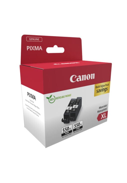 Canon Tintenpatronen Doppelpack PGI-550XL BK Schwarz – Bild 2