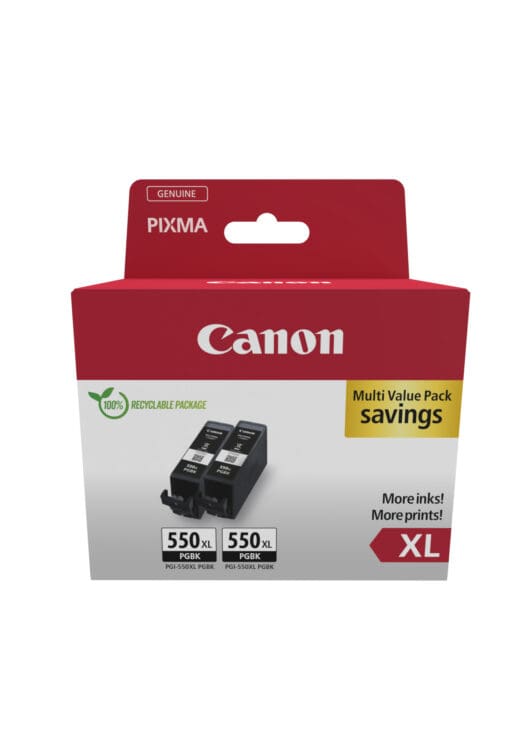 Canon Tintenpatronen Doppelpack PGI-550XL BK Schwarz