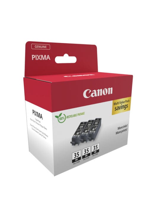 Canon Tintenpatronen Dreierpack PGI-35 BK Schwarz – Bild 2