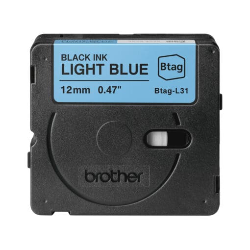 Brother Schriftband BTAG-L31 Schwarz auf Hellblau 12 mm x 4 m – Bild 2