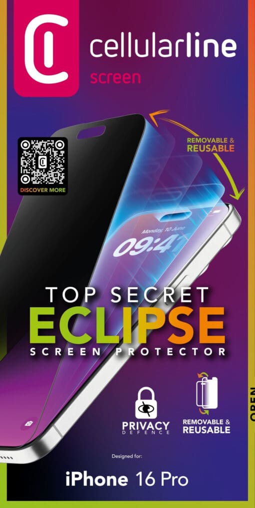 Cellularline Top Secret Glass Eclipse iPhone 16 Pro – Bild 2