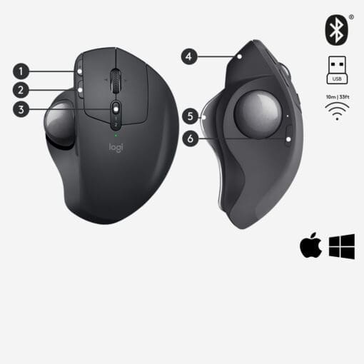 Logitech MX Ergo Wireless Maus schwarz – Bild 6