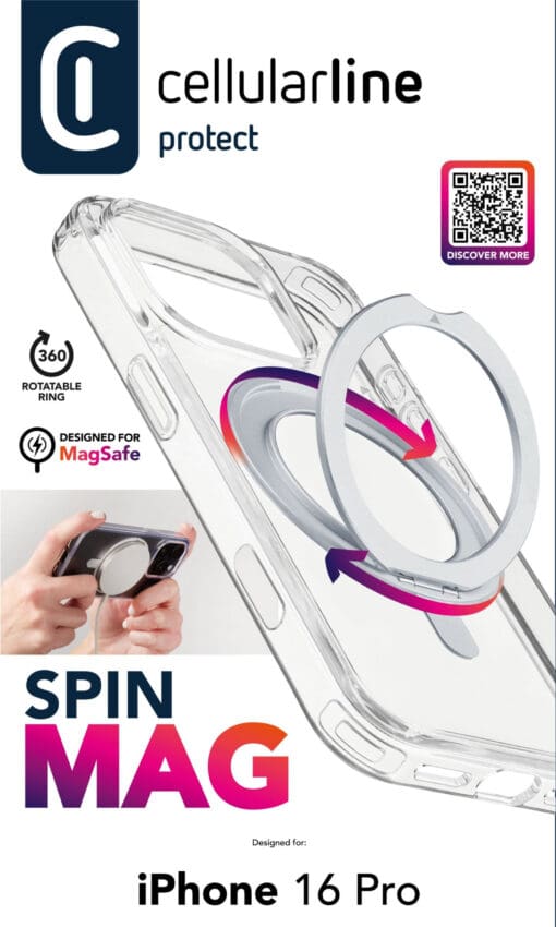 Cellularline SPIN MAG MagSafe Case iPhone 16 Pro Clear – Bild 8