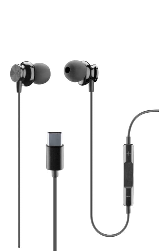 Cellularline USB-C In Ear Kopfhörer mit Mikrofon Schwarz