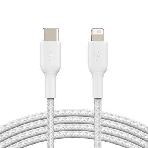 Belkin Lightning/USB-C Kabel ummantelt mfi 2m weiß – Bild 5