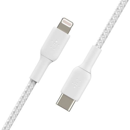 Belkin Lightning/USB-C Kabel ummantelt mfi 2m weiß – Bild 2