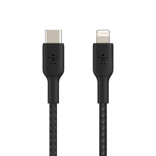 Belkin Lightning/USB-C Kabel ummantelt mfi 1m schwarz – Bild 3