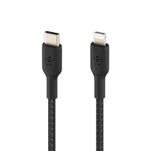 Belkin Lightning/USB-C Kabel ummantelt mfi 1m schwarz – Bild 2