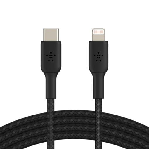 Belkin Lightning/USB-C Kabel ummantelt mfi 1m schwarz – Bild 4