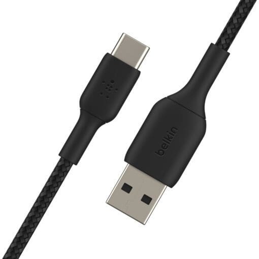 Belkin USB-C/USB-A Kabel ummantelt, 1m, schwarz – Bild 2