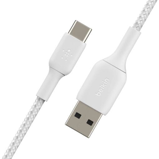 Belkin USB-C/USB-A Kabel ummantelt, 15cm, weiß – Bild 3