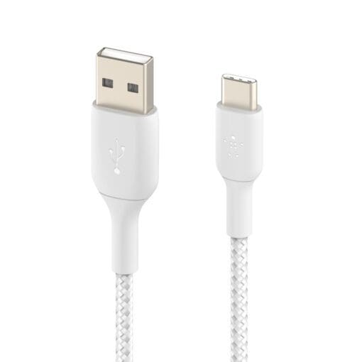 Belkin USB-C/USB-A Kabel ummantelt, 15cm, weiß – Bild 5