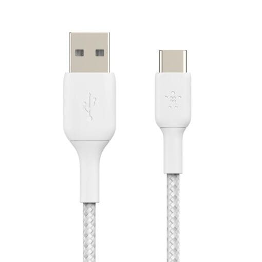 Belkin USB-C/USB-A Kabel ummantelt, 15cm, weiß – Bild 4