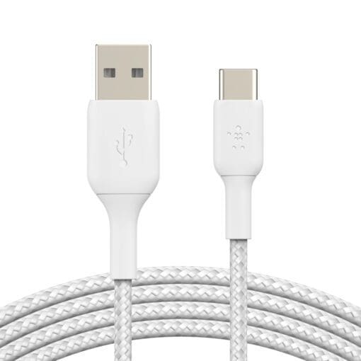 Belkin USB-C/USB-A Kabel ummantelt, 1m, weiß