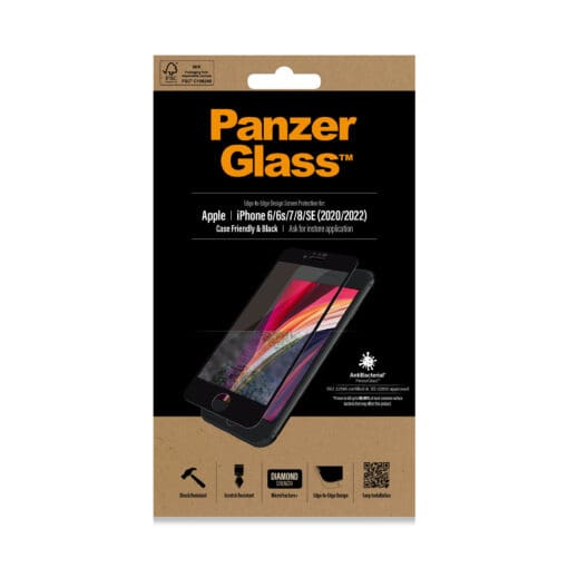 PanzerGlass f. iPhone 6/7/8/SE 2020, CF, Black – Bild 2