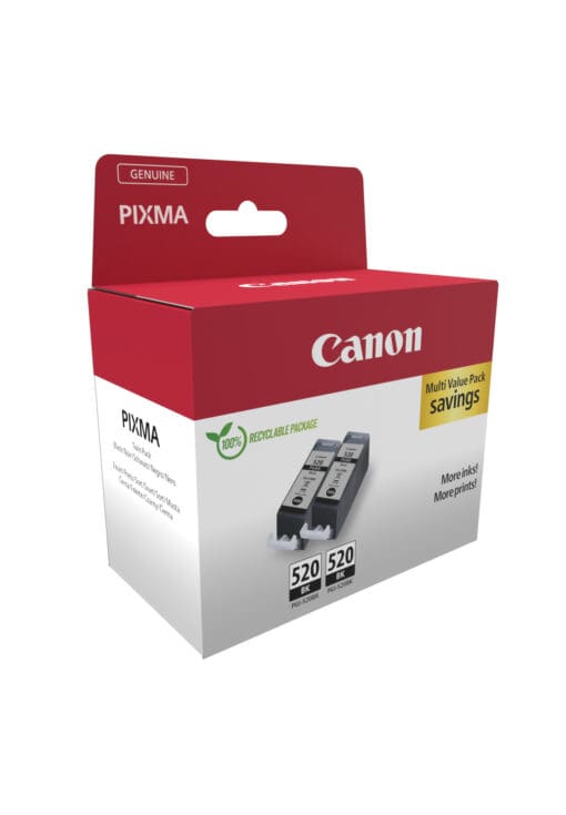 Canon Tintenpatronen Doppelpack PGI-520 BK  Schwarz – Bild 2