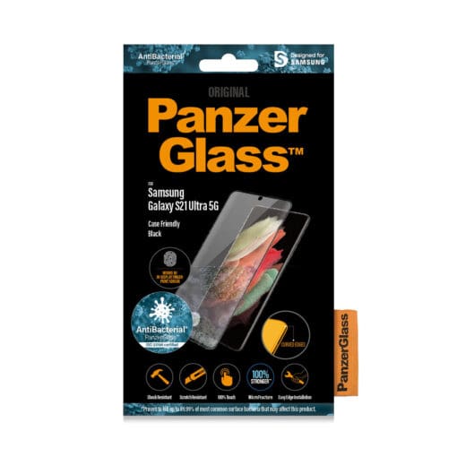 PanzerGlass Curved Galaxy S21 Ultra Antibakt. CF Fingerpr – Bild 2