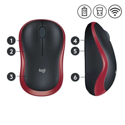 Logitech Wireless Maus M185 Red – Bild 5