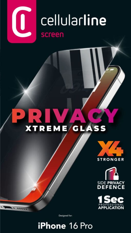 Cellularline Xtreme Glass Privacy iPhone 16 Pro – Bild 3