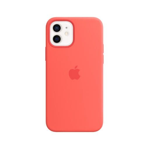 Apple Silikon Case iPhone 12/12 Pro mit MagSafe (zitruspink)