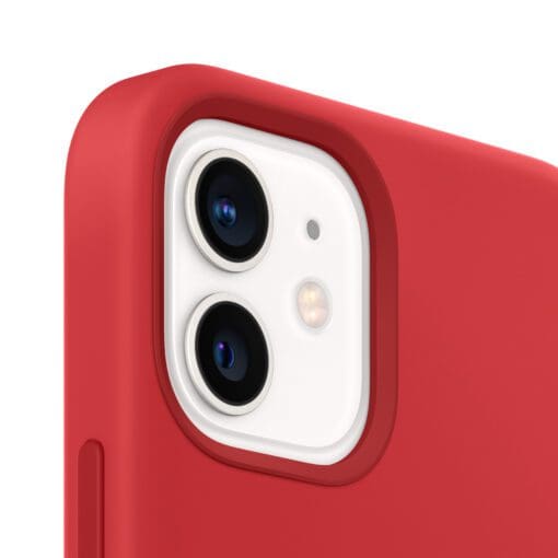 Apple Silikon Case iPhone 12/12 Pro mit MagSafe (rot) – Bild 3