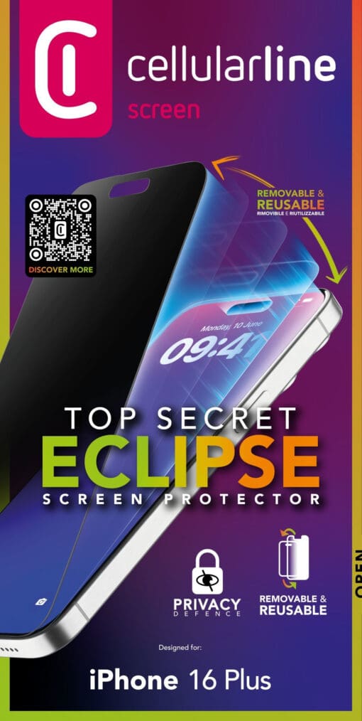 Cellularline Top Secret Glass Eclipse iPhone 16 Plus – Bild 2