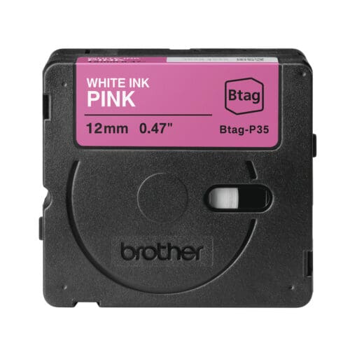 Brother Schriftband BTAG-P35 Weiß auf Pink 12 mm x 4 m – Bild 2