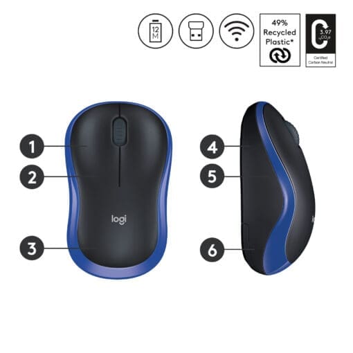 Logitech Wireless Mouse M185 Blue – Bild 6